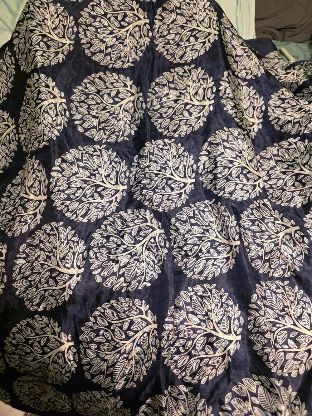 J. Frances 100% Silk Blue and White Tree of Life Scarf